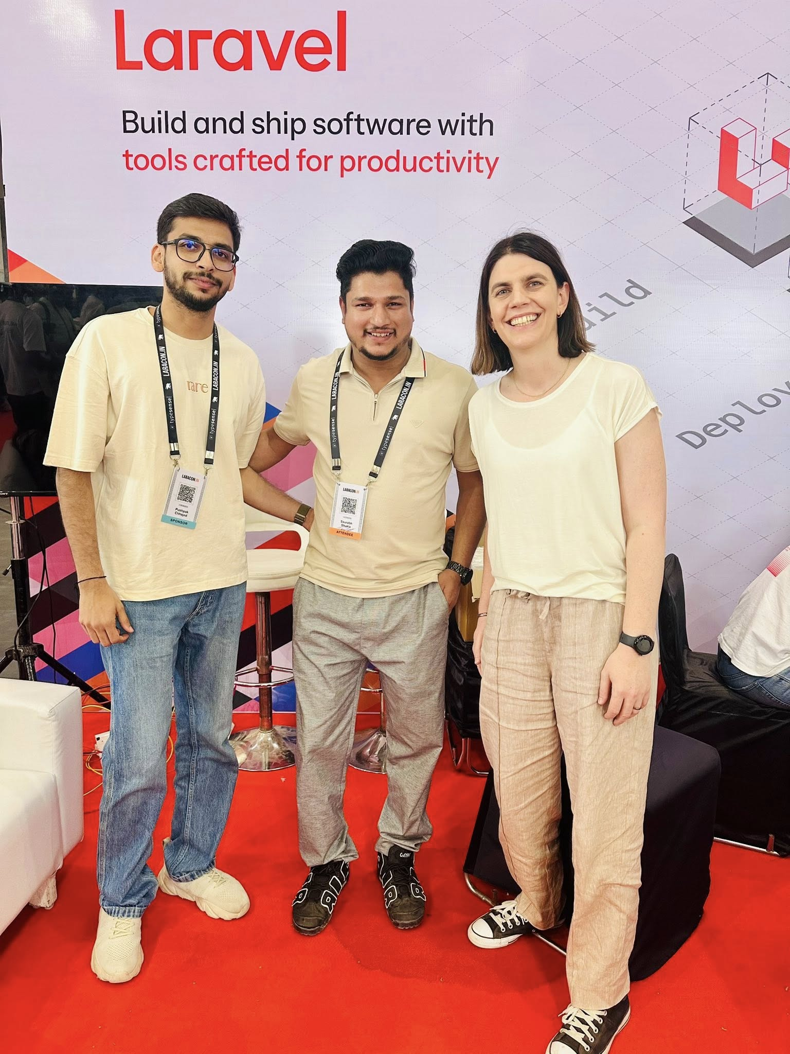 Saurabh Shukla at Laracon India Laravel conference booth